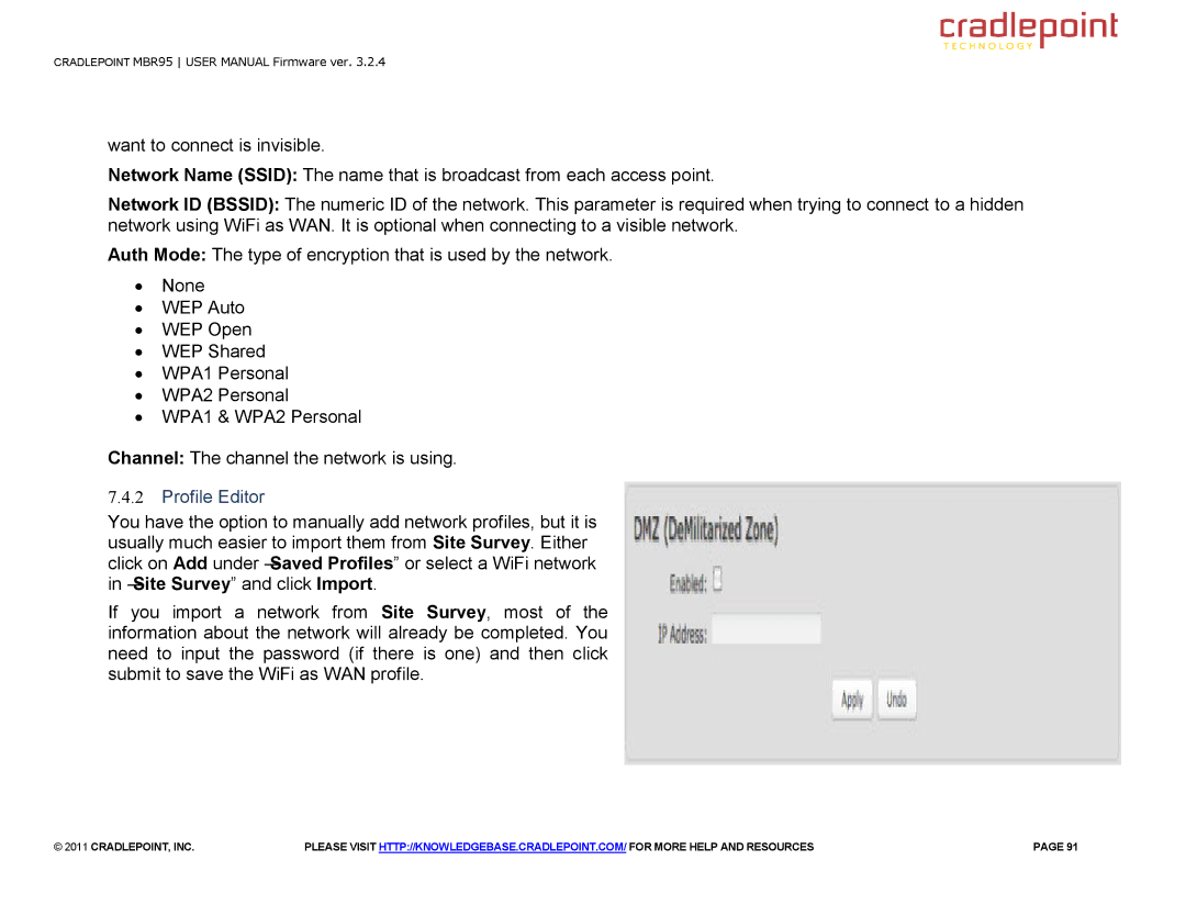 Cradlepoint MBR95 manual Profile Editor 