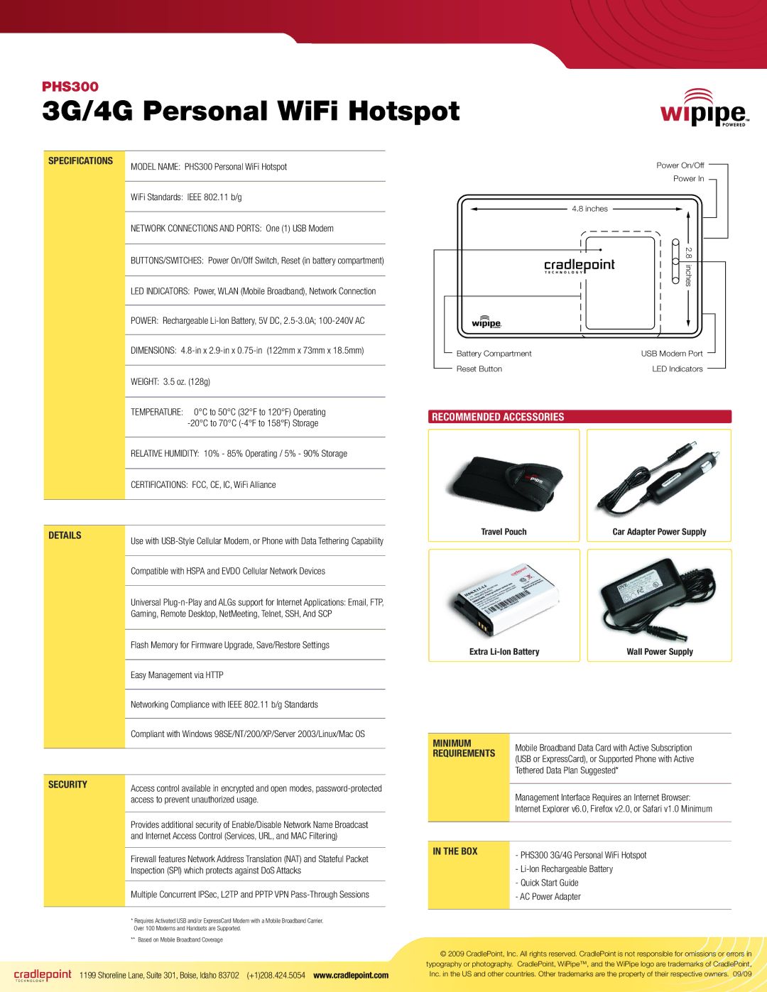 Cradlepoint MBR1200, PHS300, CBA250 manual Recommended Accessories 