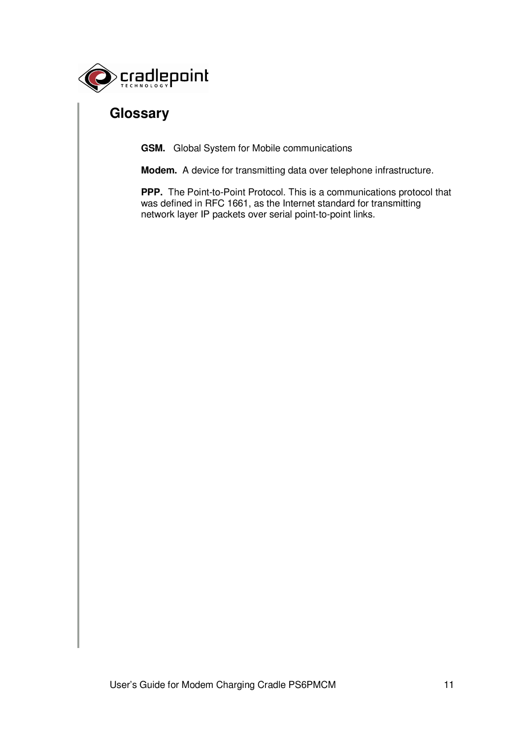 Cradlepoint PS6PMCW manual Glossary 