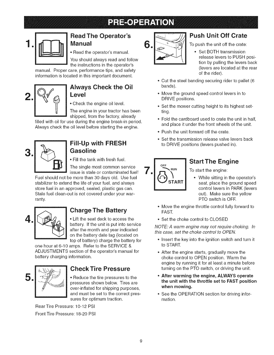 Craftsman 107.27768 manual Read The Operators 