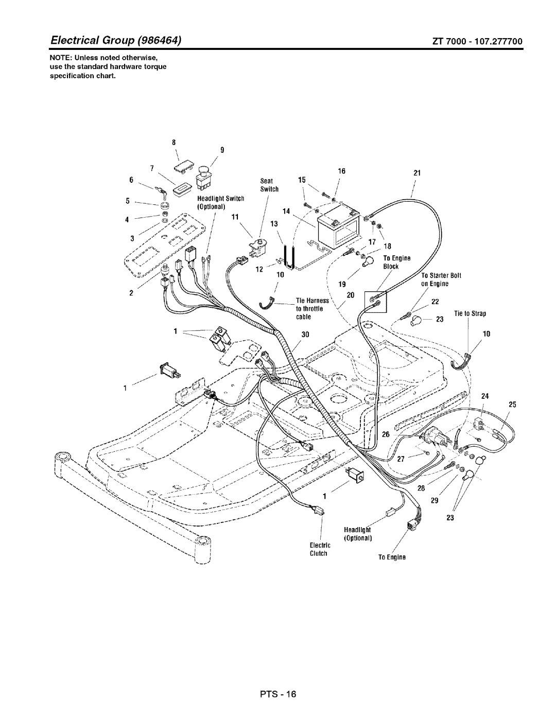 Craftsman 107.2777 manual Electrical Group ZT 7000 