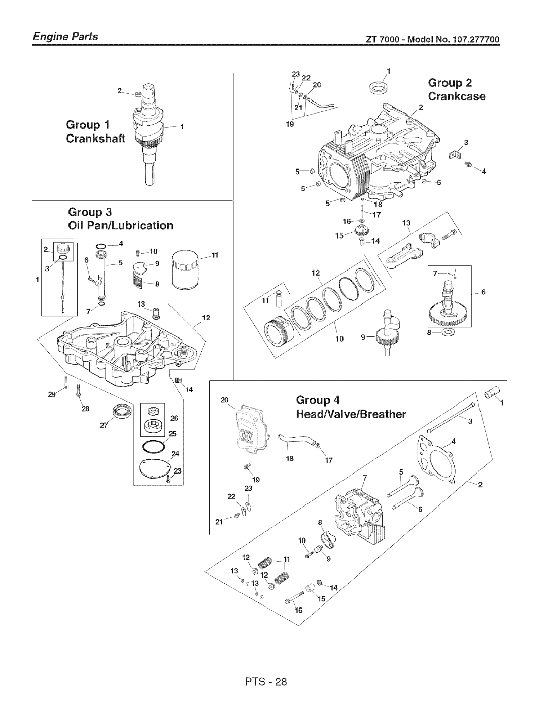 Craftsman 107.2777 manual Oil Pan/Lubrication, Pts 