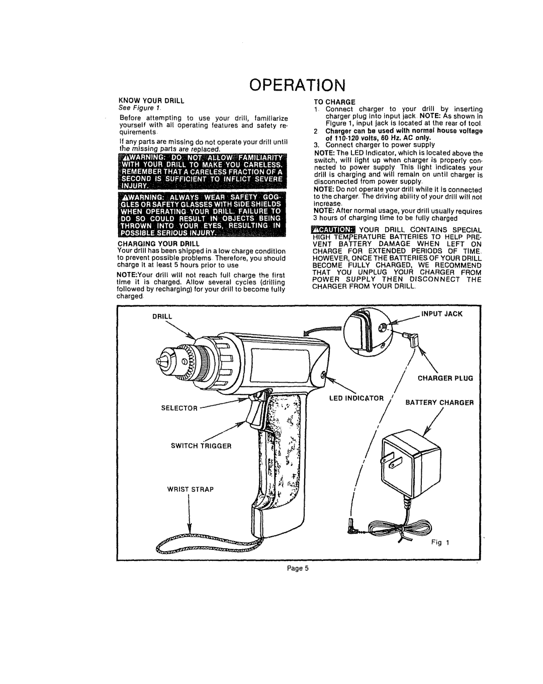 Craftsman 315.111450 owner manual Operation 