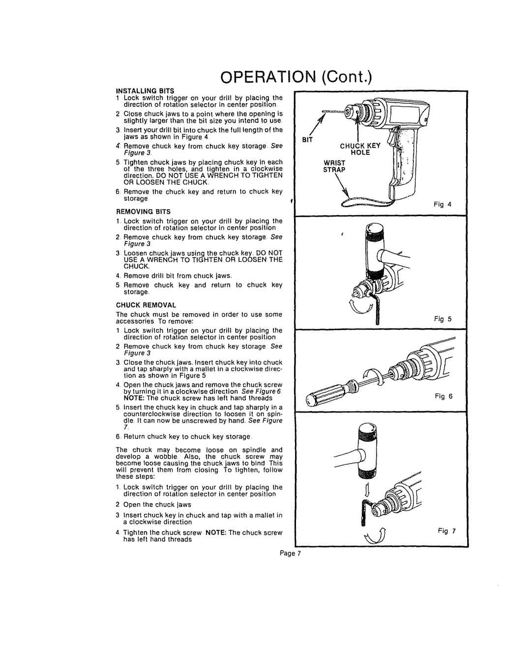 Craftsman 315.111450 owner manual Bit 