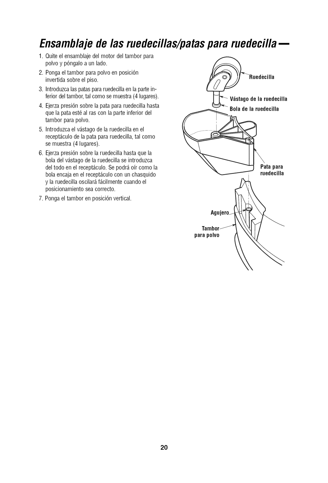 Craftsman 113.17965 owner manual Bolade la ruedecilla, Ruedecilla, Parapolvo 