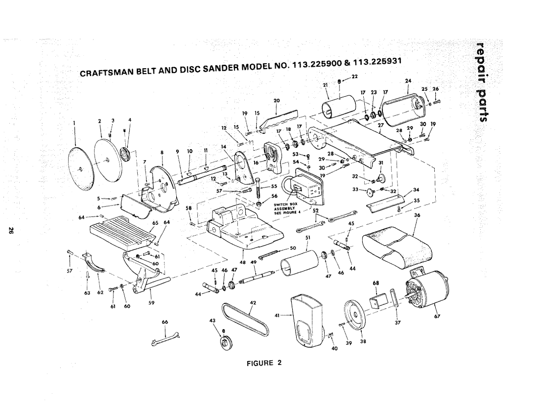 Craftsman 113.225900, 113.225931, 113.225909 manual Craftsman Belt and Disc Sander Model no .225900 & 113,225931 