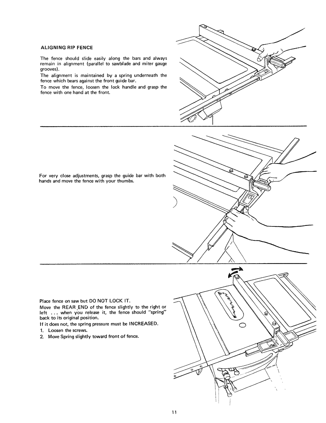 Craftsman 113.24181 owner manual Aligning RIP Fence 