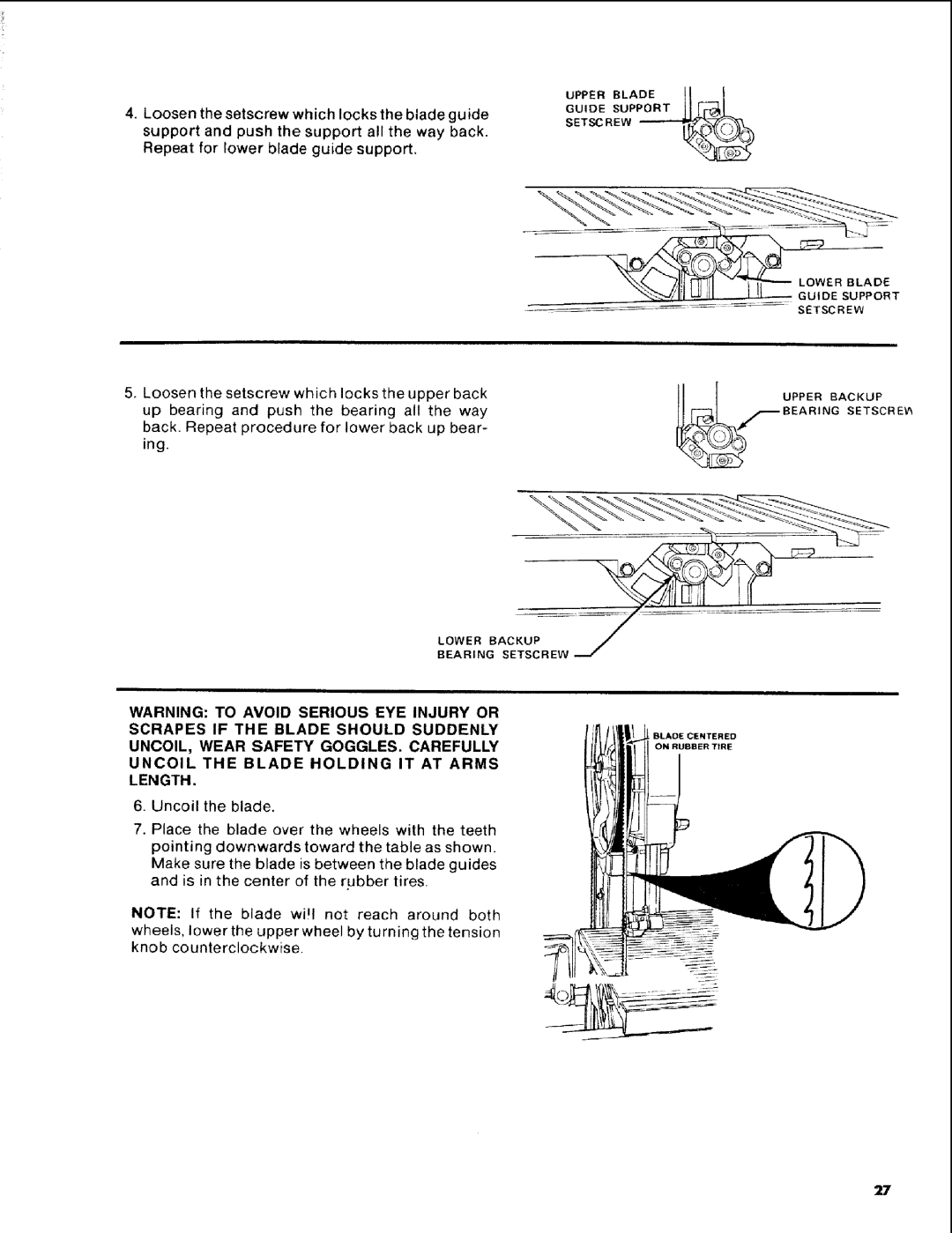 Craftsman 113.248510 owner manual GU,DEsuPPO.TIIl-r L, Upperblade tl t 