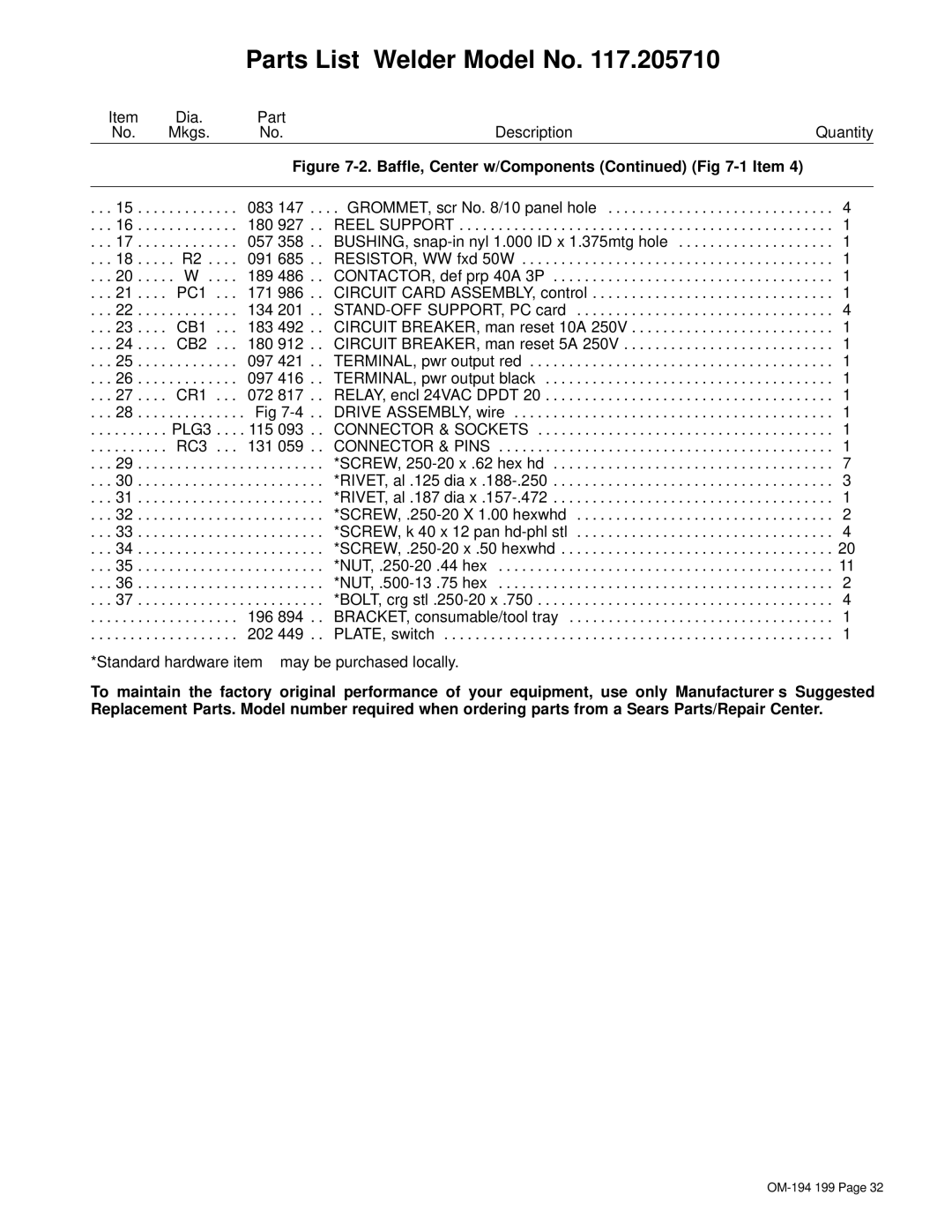 Craftsman 117.205710 operating instructions 083 