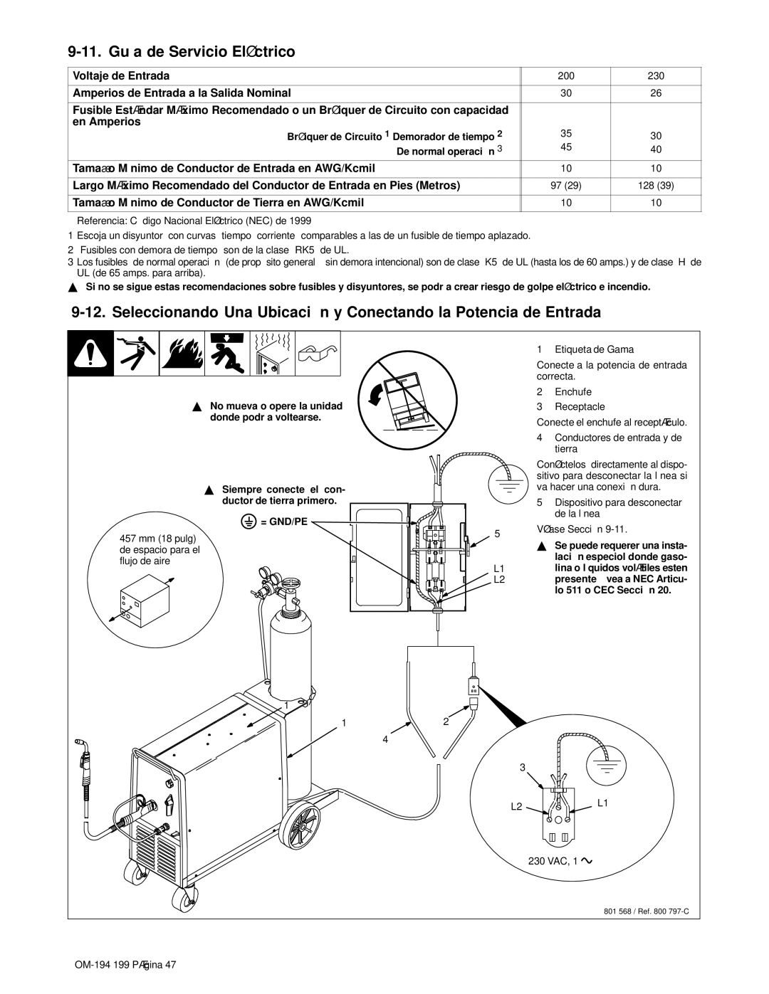 Craftsman 117.205710 11. Guía de Servicio Elé ctrico, No mueva o opere la unidad donde podría voltearse 