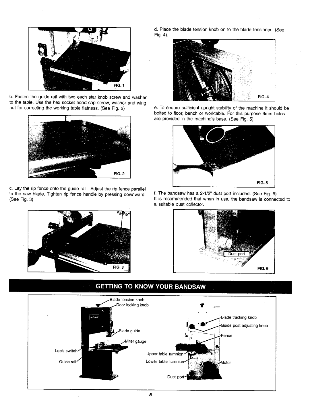 Craftsman 119.214 NutforcorrectingtheworkingtableflatnessSeeFig, PlacethebladetensionknobontothebladetensionerSee 