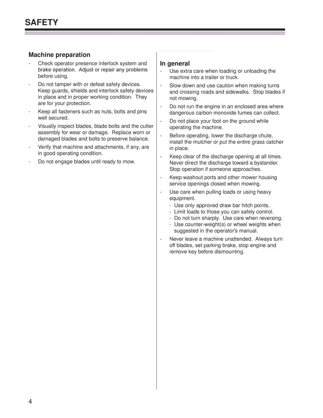 Craftsman 127.28875 manual Machine preparation, General 