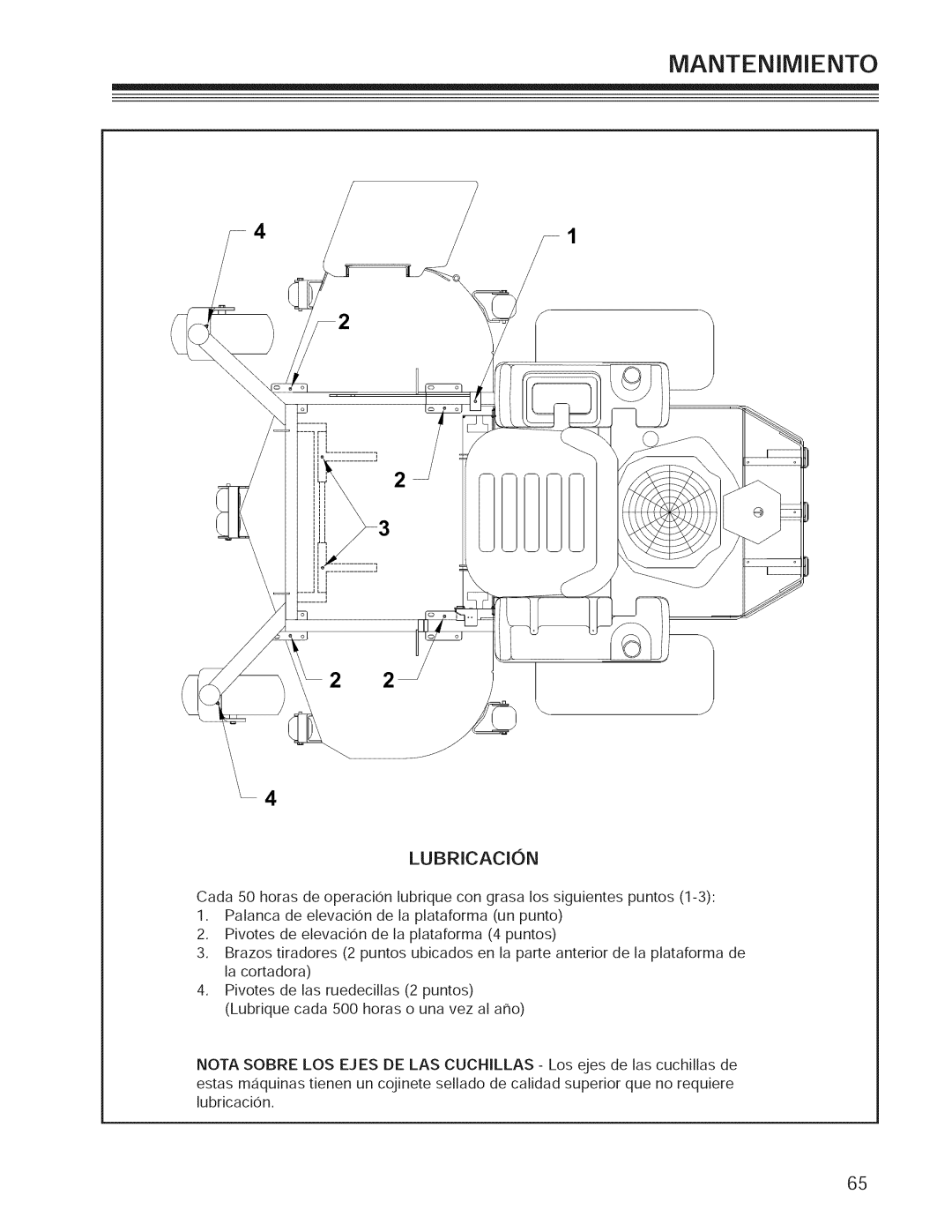 Craftsman 127.28876, 127.28877 manual Mantenimiento, LUBRICAClON 