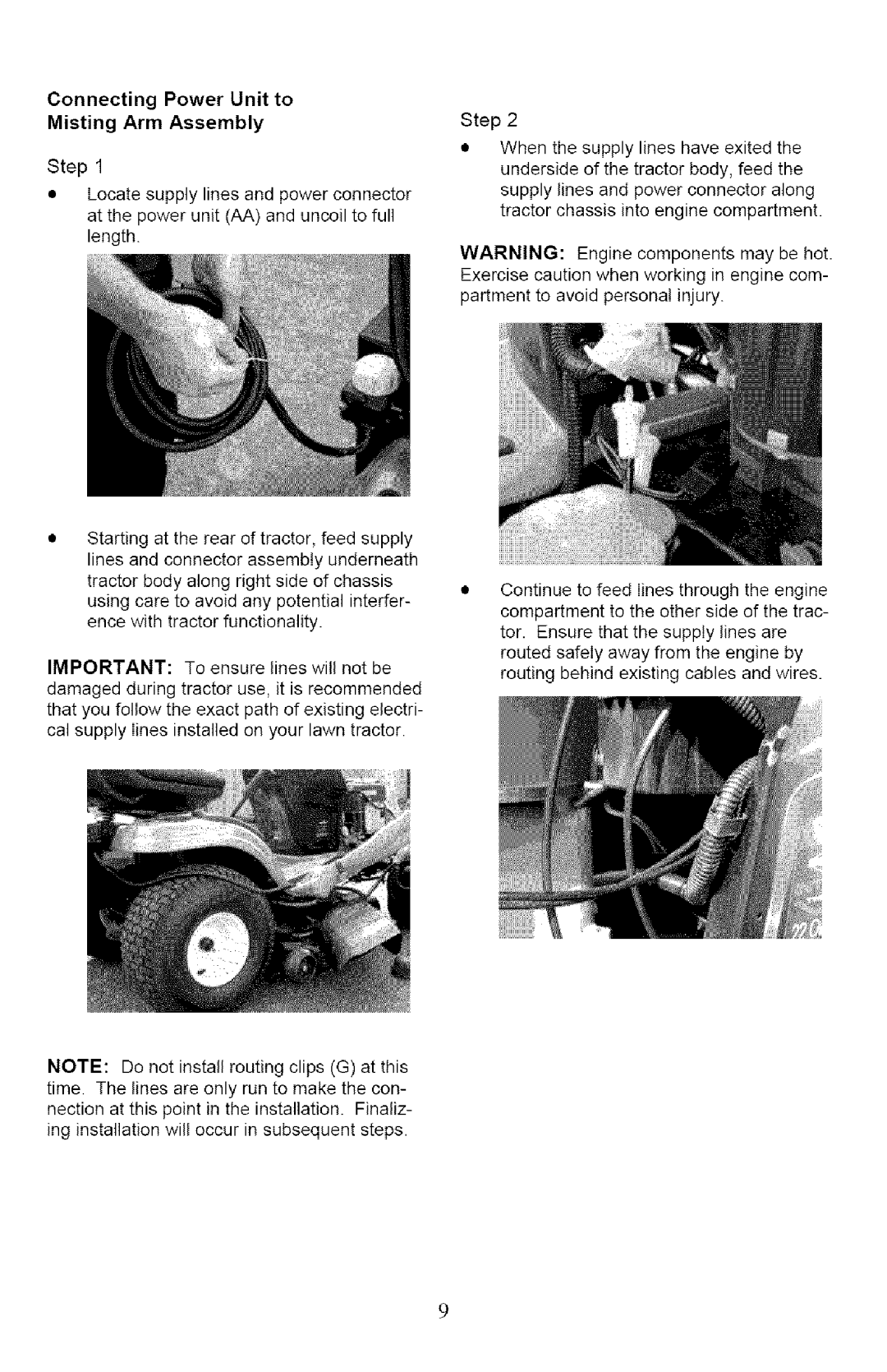 Craftsman 132.24607 manual Connecting Power Unit to Misting Arm Assembly 