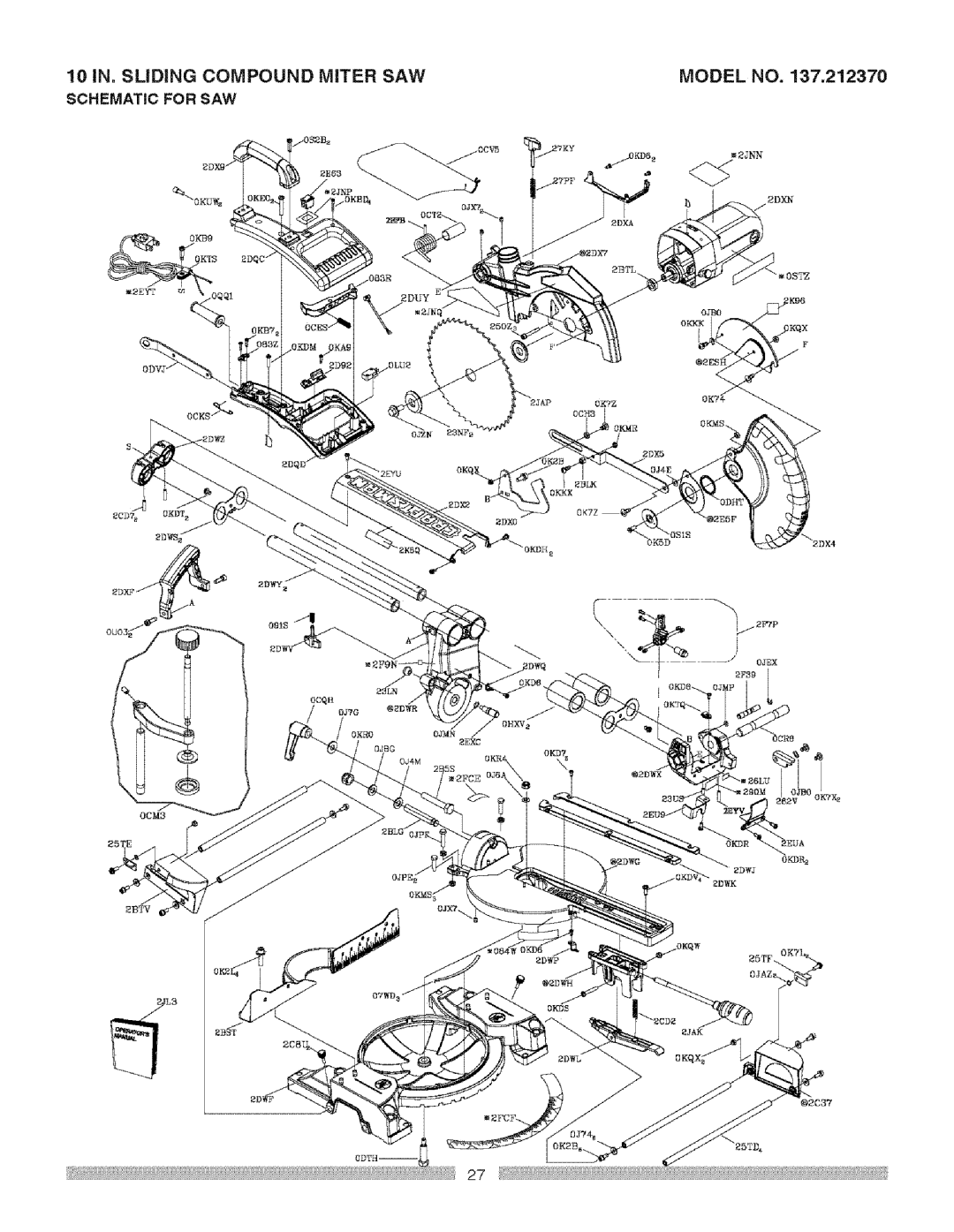 Craftsman 137.21237 operating instructions Schematic for SAW 