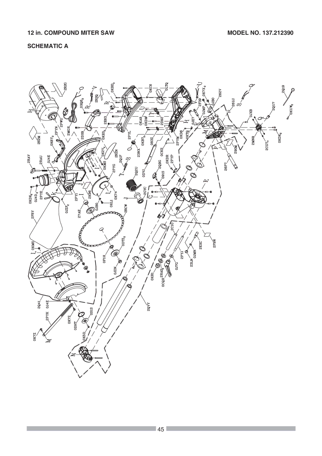 Craftsman 137.21239 operating instructions Schematic a 