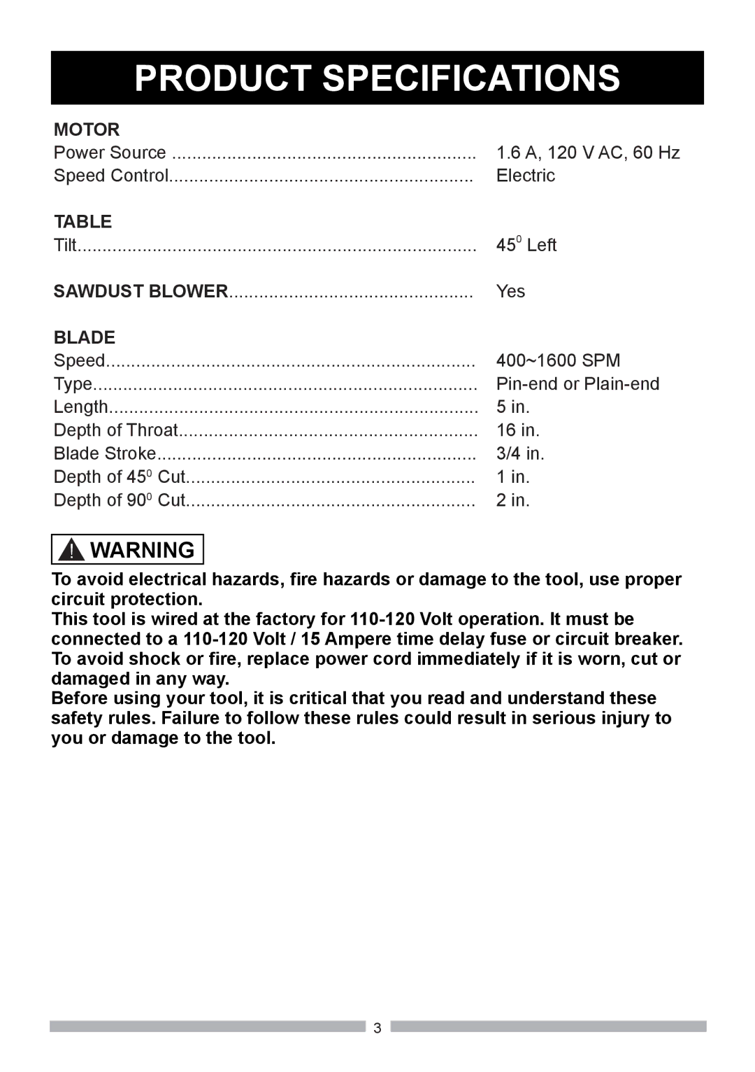 Craftsman 137.21602 operating instructions Motor, Blade 