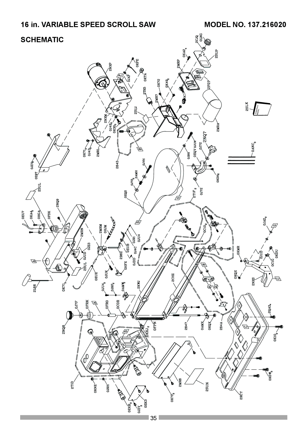 Craftsman 137.21602 operating instructions Schematic 