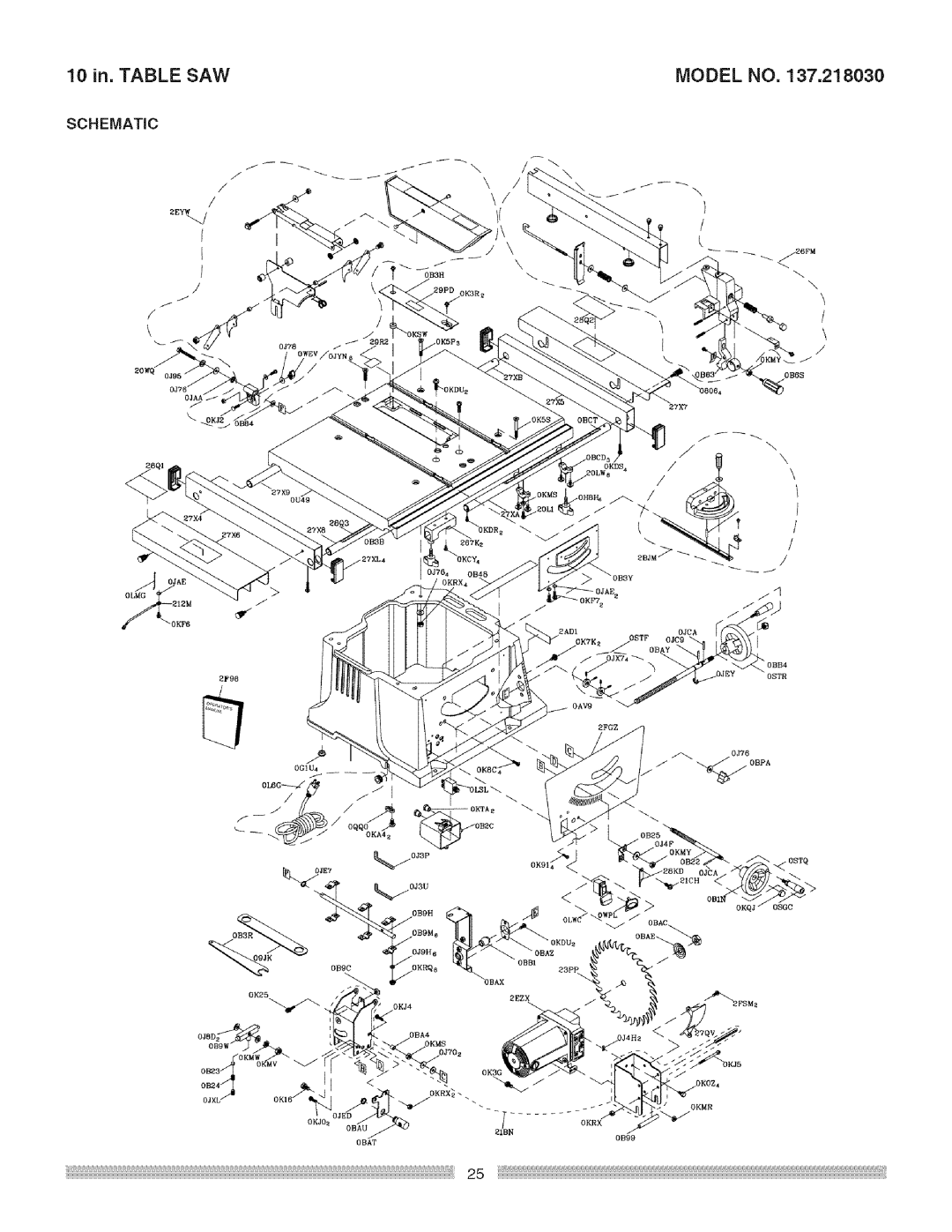 Craftsman 137218030001, 137.218030 operating instructions Schematic 