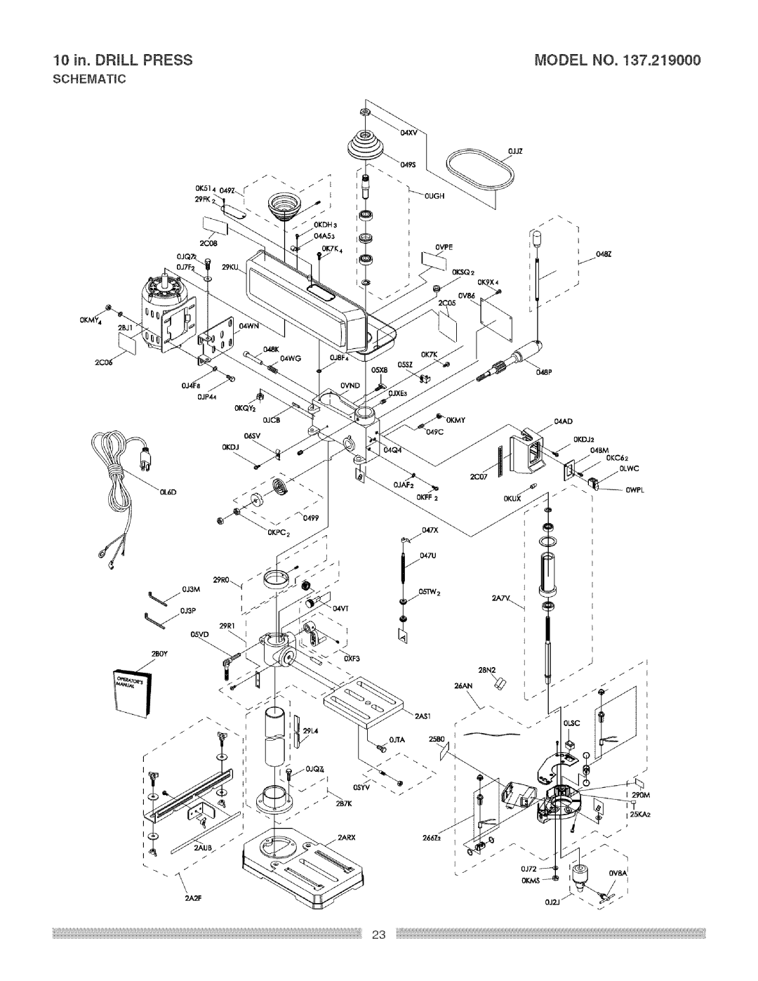 Craftsman 137.219 operating instructions Schematic 