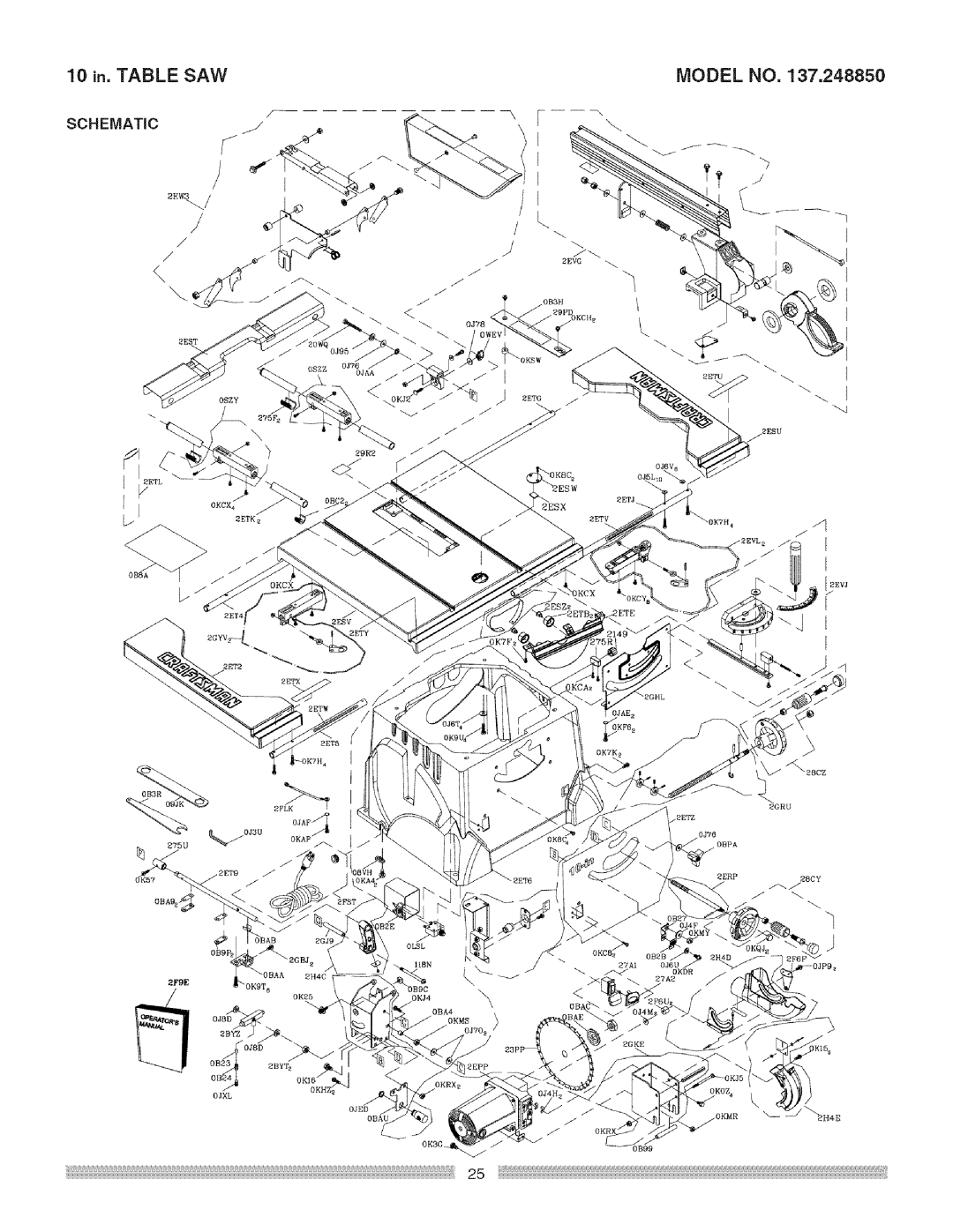 Craftsman 137.24885 operating instructions Schematic 