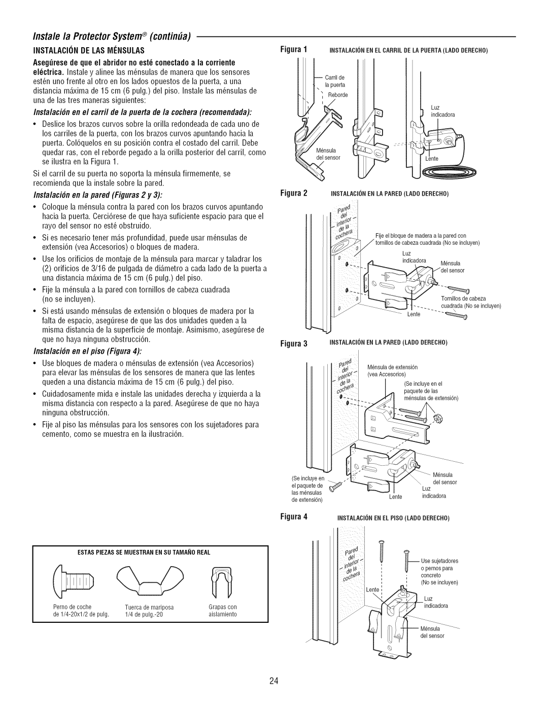 Craftsman 139.3043 Instale la ProtectorSystem contin#a, Instalacionde LAS Minsulas, Instalaci6n en la pared Figuras2 y 