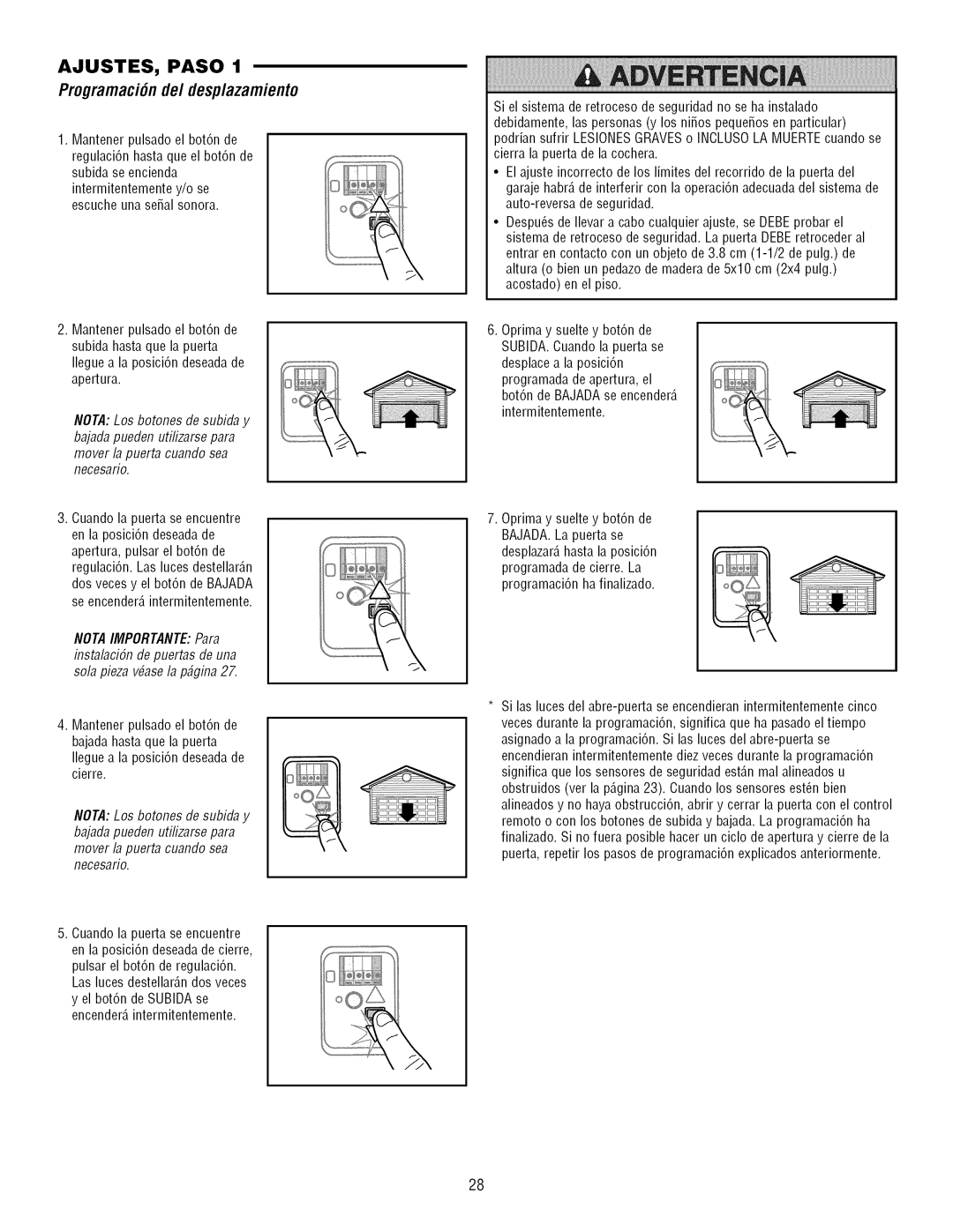 Craftsman 139.3043 owner manual Programaci6nde/desp/azamiento 