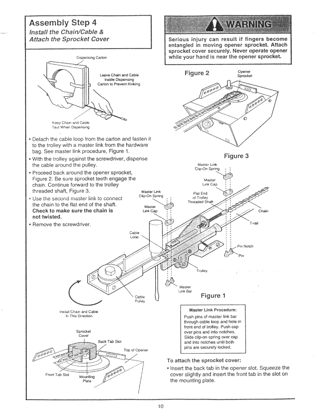 Craftsman 139.53425SRT, 139.53325SRT manual Attach the Sprocket Cover, Fgure 