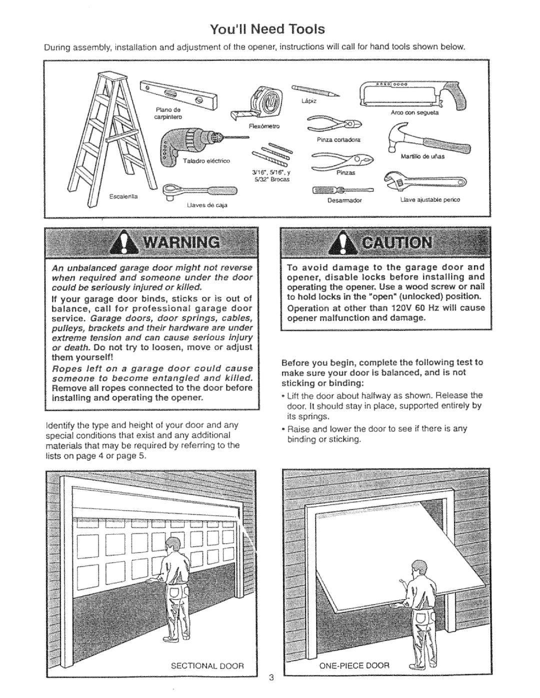 Craftsman 139.53325SRT, 139.53425SRT manual Youll Need Tools, Someone to become entangled and killed 