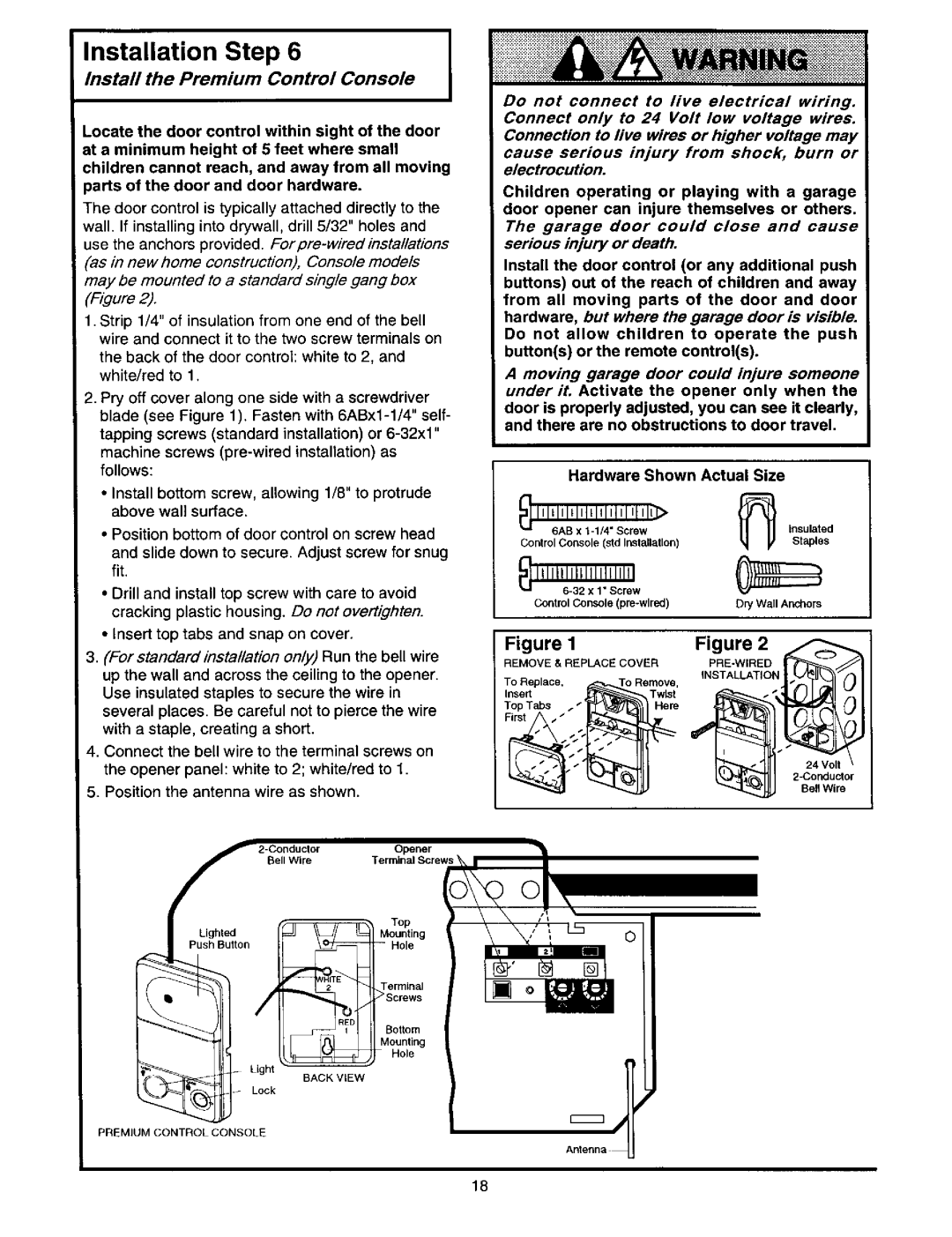 Craftsman 139.53664SRT2 owner manual Install the Premium Control Console 