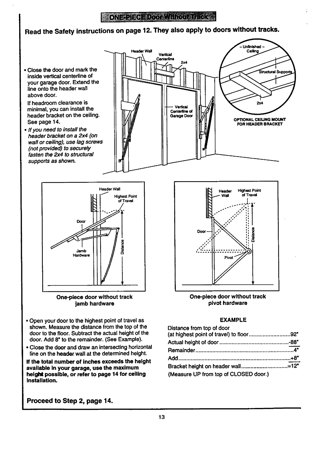 Craftsman 139.53677SRT1, 139.53671SRT1, 139.53674SRT, 139.53661SRT1 owner manual Example 