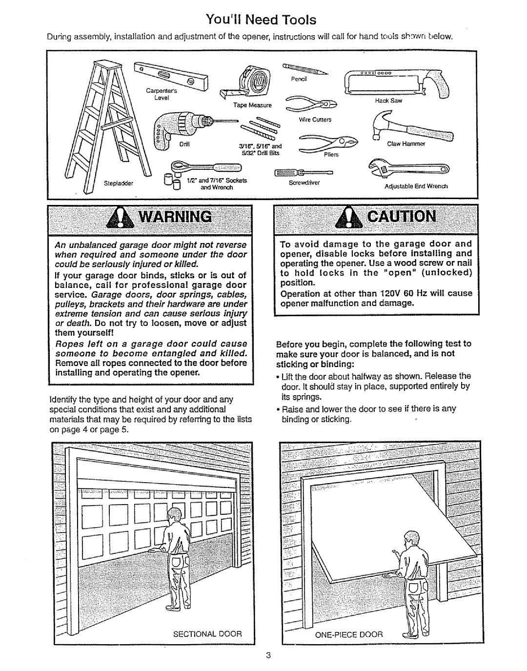 Craftsman 139.53675SRT owner manual Youll Need Tools 