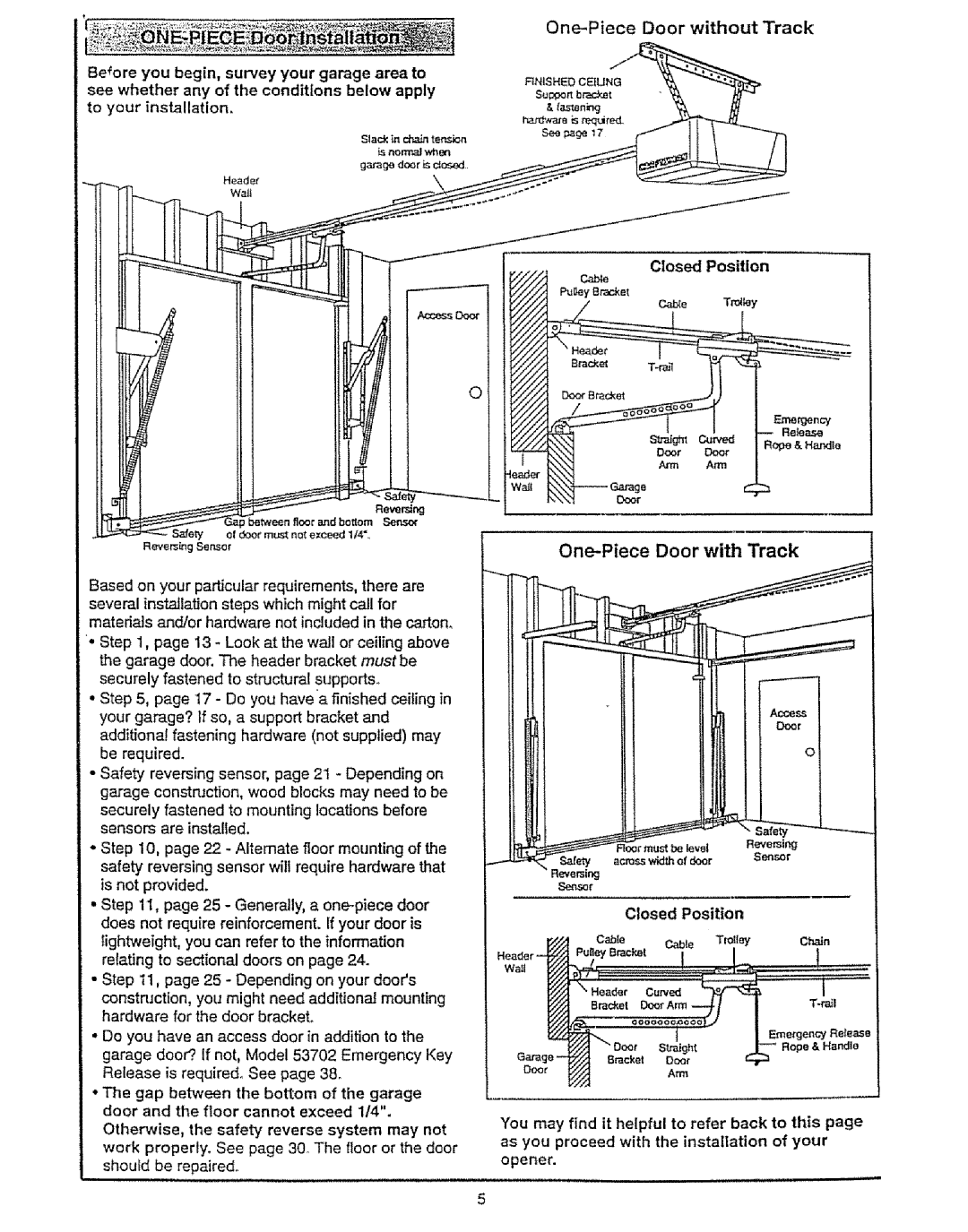 Craftsman 139.53675SRT owner manual Closed Position 