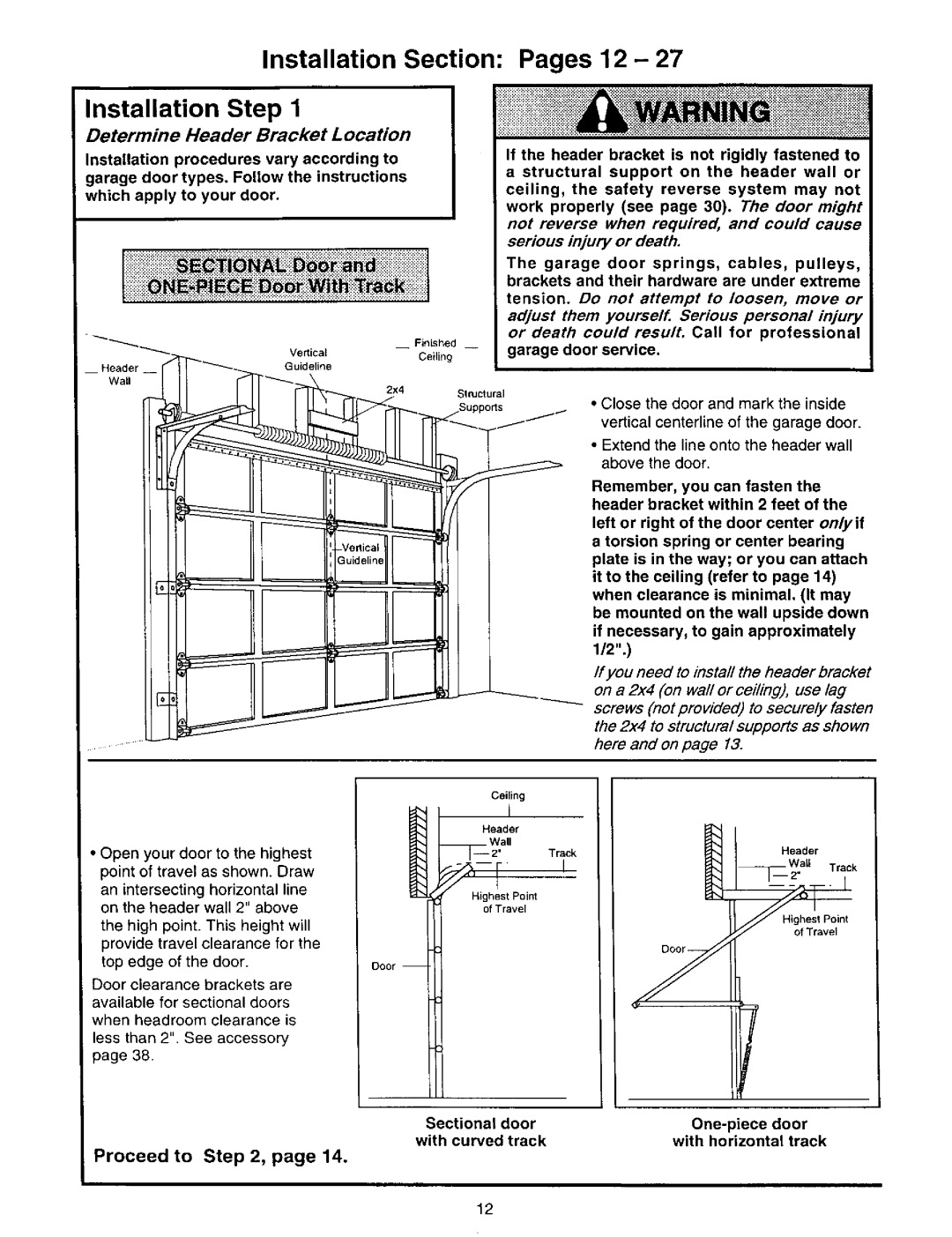 Craftsman 139.53834SRT3, 139.53646SRT2, 139.53648SRT2, 139.53645SRT3, 139.53660SRT1 owner manual Abovethedoor, IF1 --L--Ji, Ill 