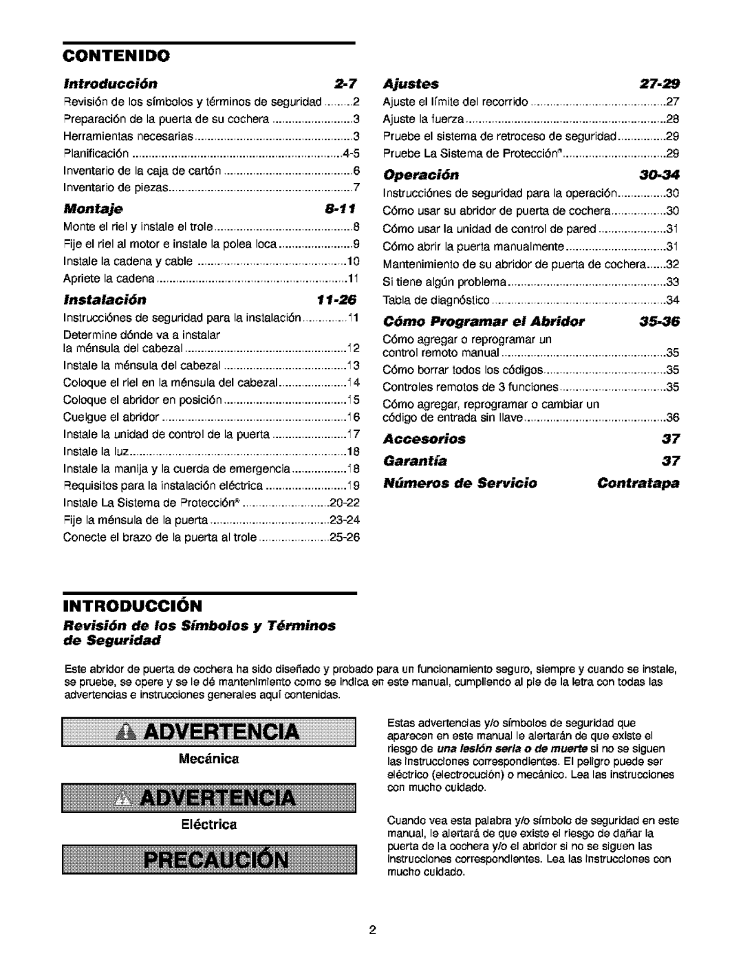 Craftsman 139.5391 owner manual Revisi6n de los Simbolos y Trminos de Seguridad 