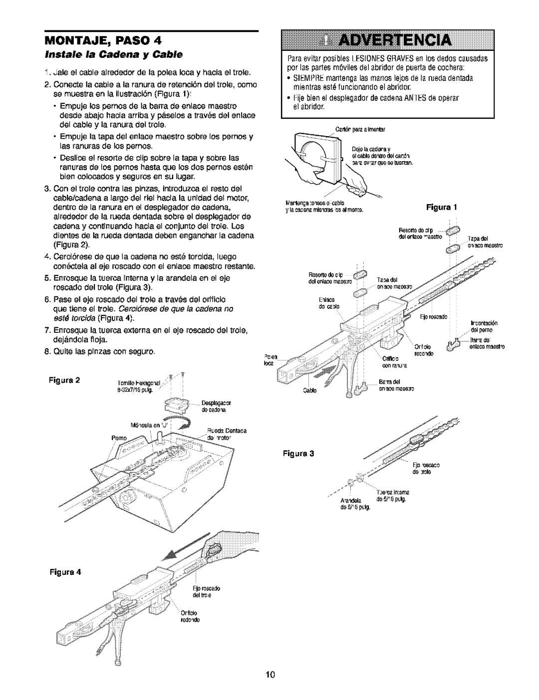 Craftsman 139.5391 owner manual Iii!iii!iii!iii!iii!iii!iii!iii!iii!iii!iii!iii!iiTEIA, Instale la Cadena y Cable 