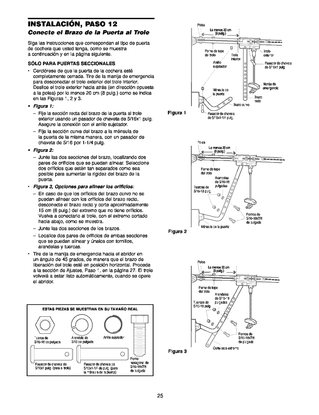 Craftsman 139.5391 owner manual Conecte el Brazo de la Puerta al Trole, Flgura 