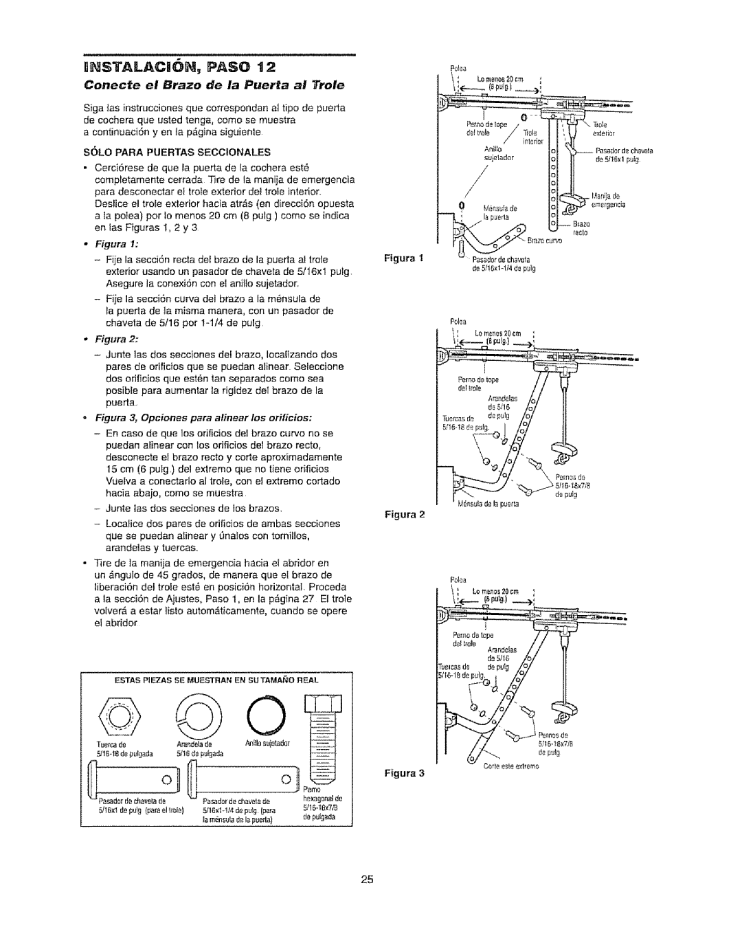 Craftsman 139.53920D Conecte el Brazo de la Puerta al Trole, Ep.CLOl, 5zo-8,na, Solo Para Puertas Seccionales, Spulg.--i 