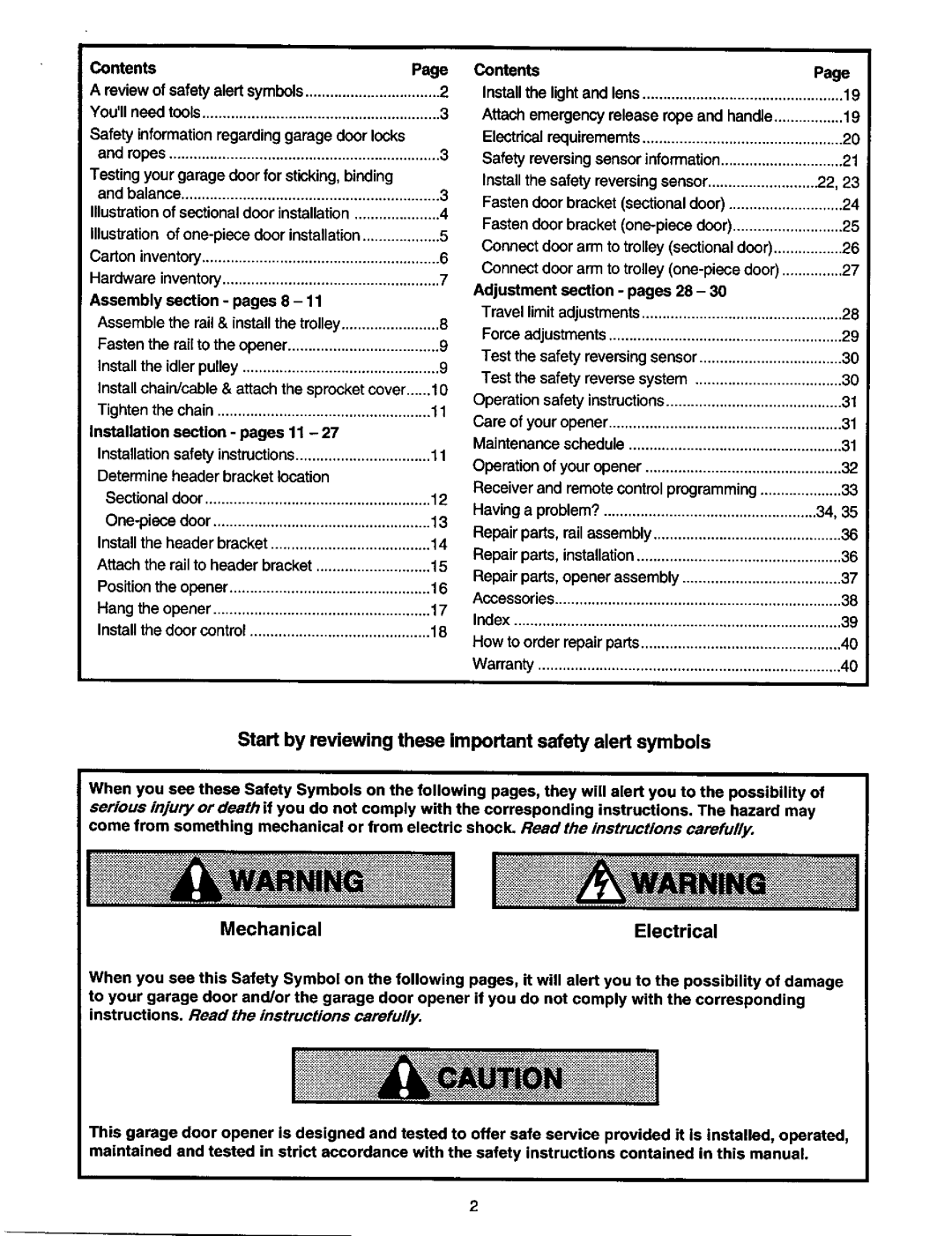 Craftsman 139.53978SRT owner manual Start by reviewing these important safety alert symbols 