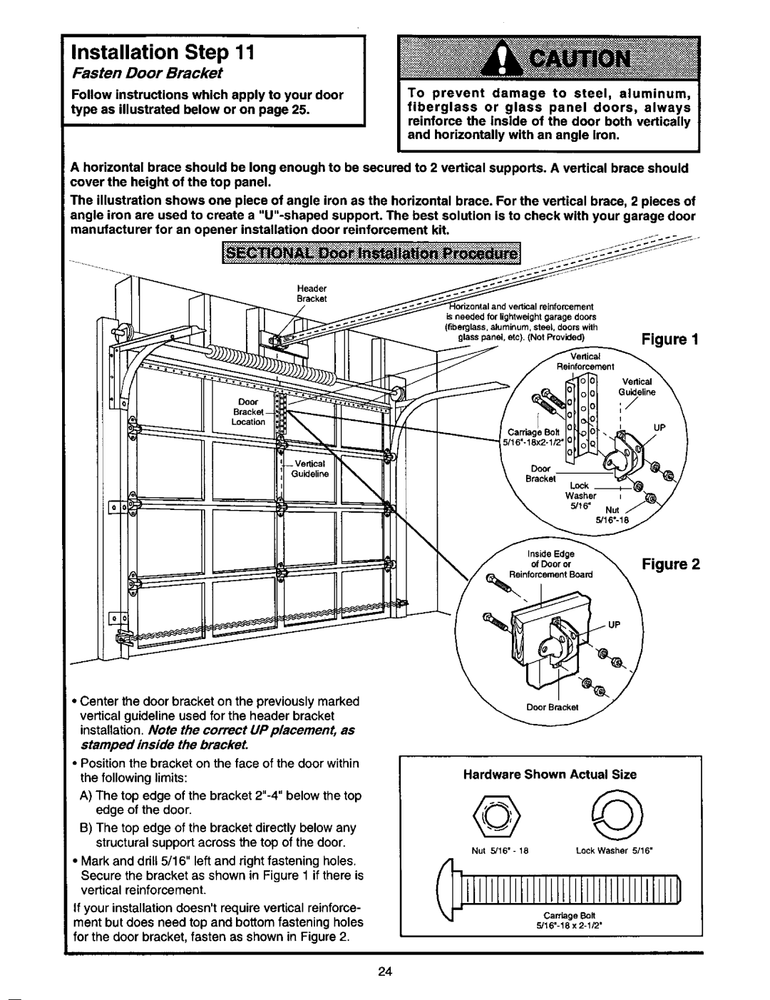 Craftsman 139.53978SRT owner manual IIIIIlllillllILllllllllllllllll, Fasten Door Bracket 