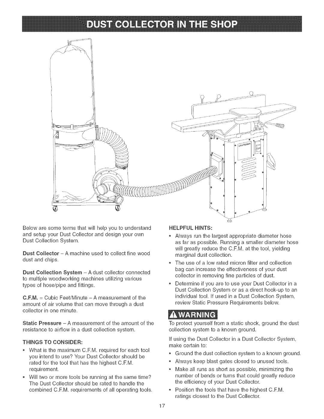 Craftsman 152.213371 operating instructions Thingstoconsider, WhatisthemaximumC,RM,requiredforeachtool, Helpfulhints 