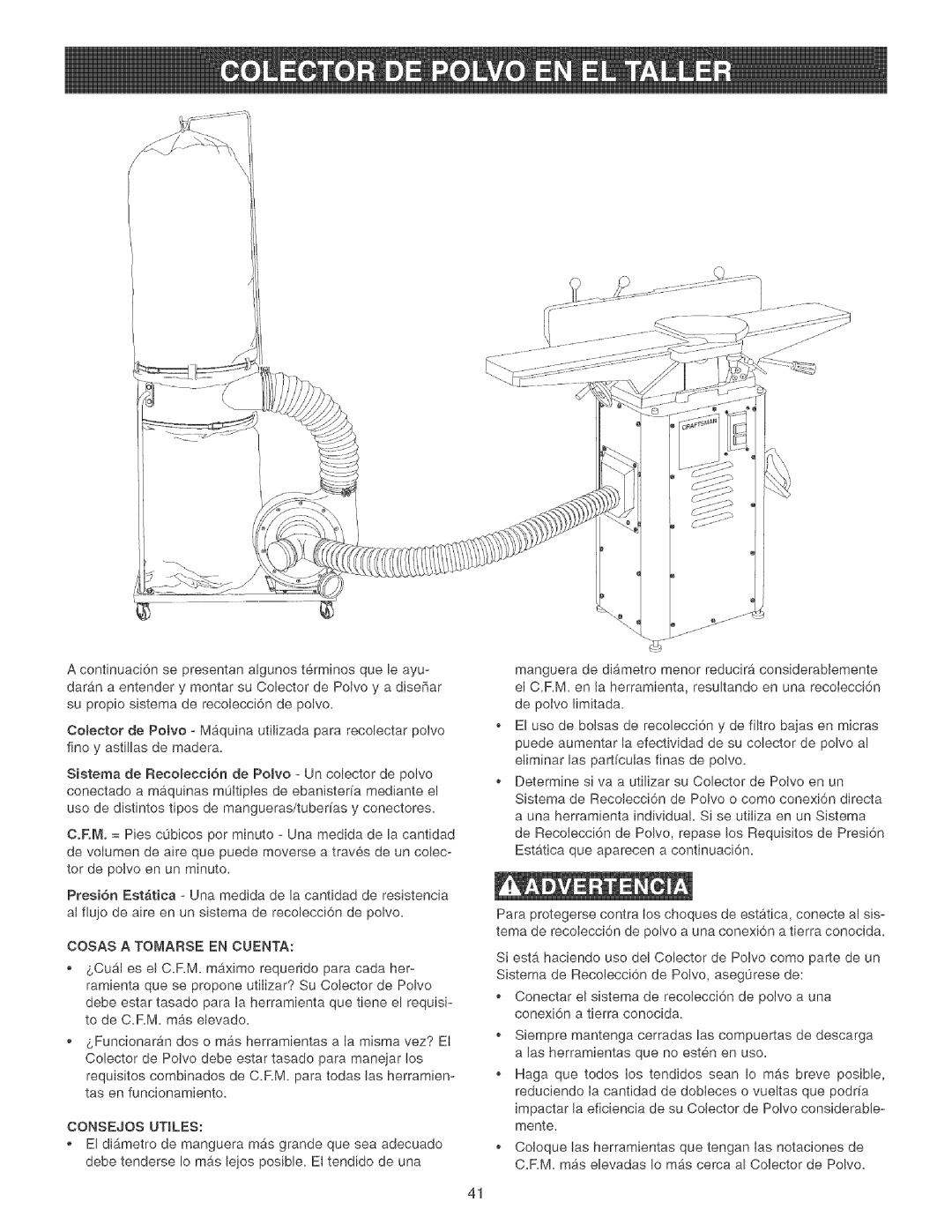 Craftsman 152.213371 operating instructions Cosas a Tomarse EN Cuenta, Consejos Utiles 