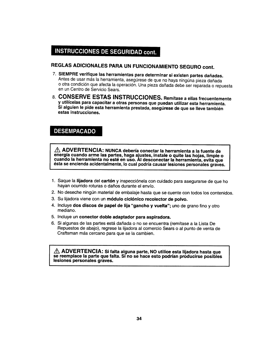 Craftsman 172.27673 operating instructions 