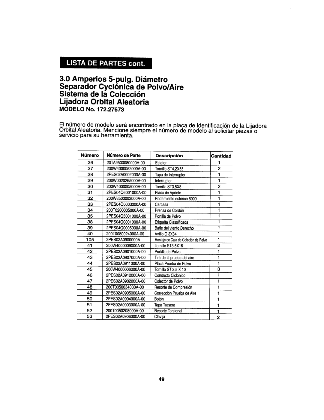 Craftsman 172.27673 operating instructions Bot6n 