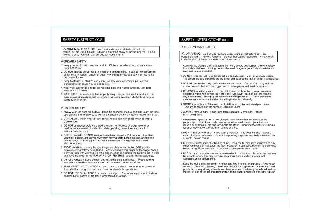 Craftsman 172.67098 operating instructions Safety Instructions 