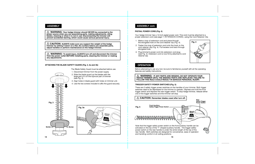 Craftsman 172.79957 operating instructions Assembly, Operation 