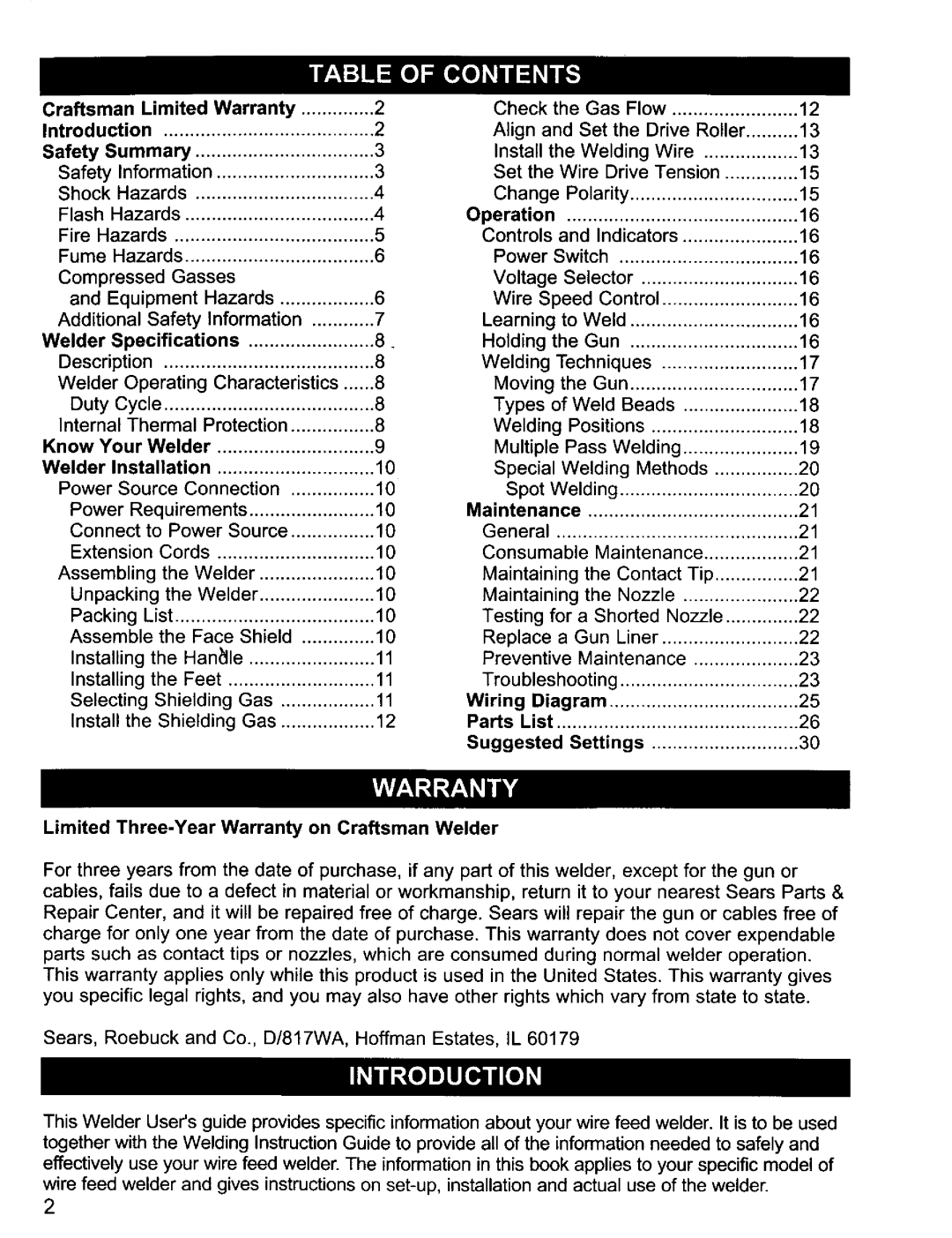 Craftsman 196.20569 owner manual Assemble, Shield Installing Handle Feet Selecting Shielding Gas, Maintenance 