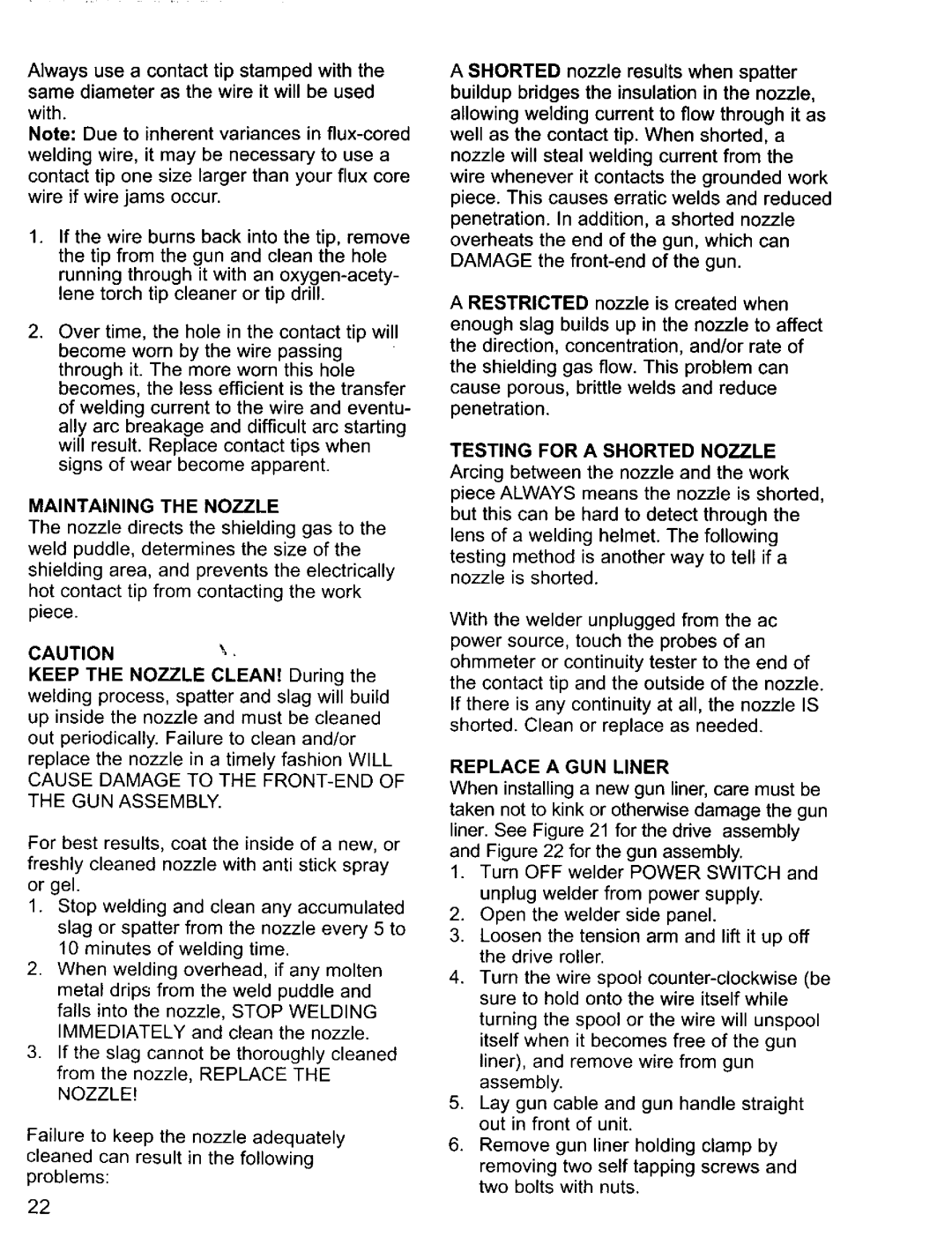 Craftsman 196.20569 owner manual Maintaining the Nozzle, GUN Assembly, Replace a GUN Liner 