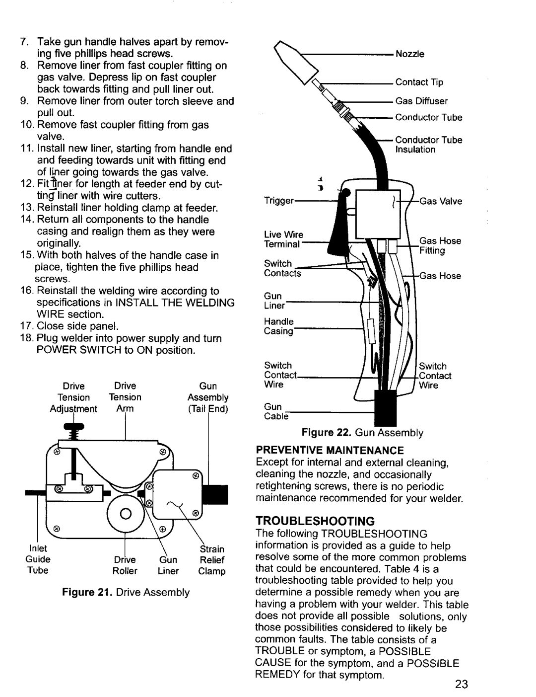 Craftsman 196.20569 owner manual Preventive Maintenance, Cleaning the nozzle, and occasionally, Troubleshooting 