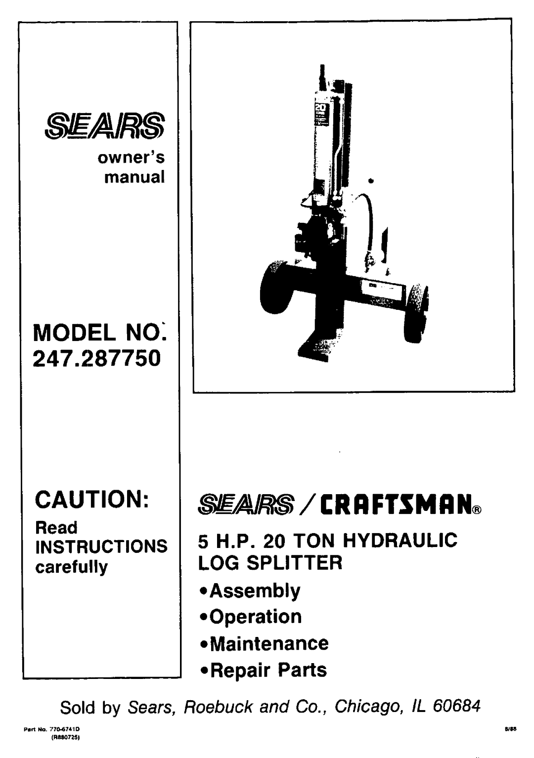 Craftsman 247.28775 manual 